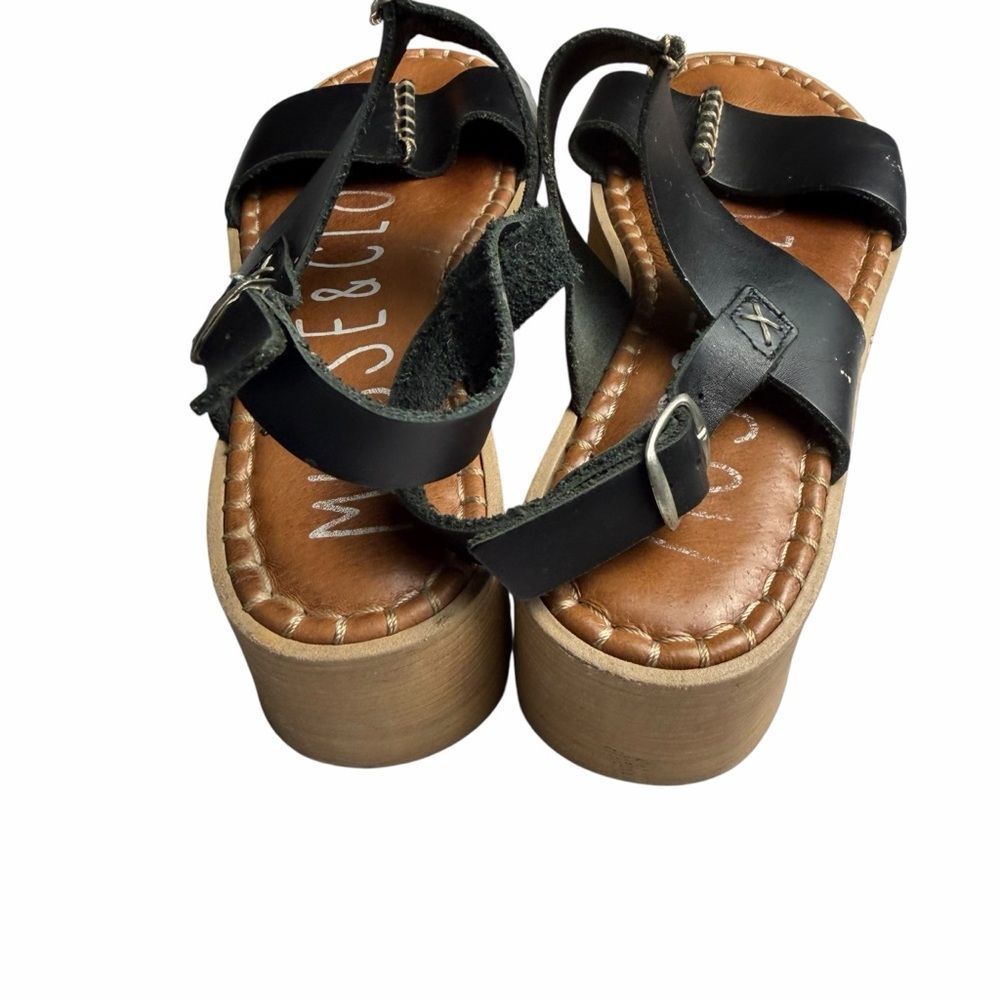 Musse & Cloud Kila Black Leather Platform Sandal Made in Spain Women's 39 / 8 - Picture 3 of 5